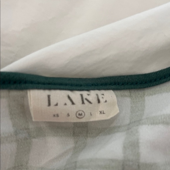 LAKE Plaid Women's Pajama set in Green and White medium - Picture 4 of 5